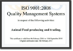 Certificate of approval ISO 9001: 2008 Quality Management Systems